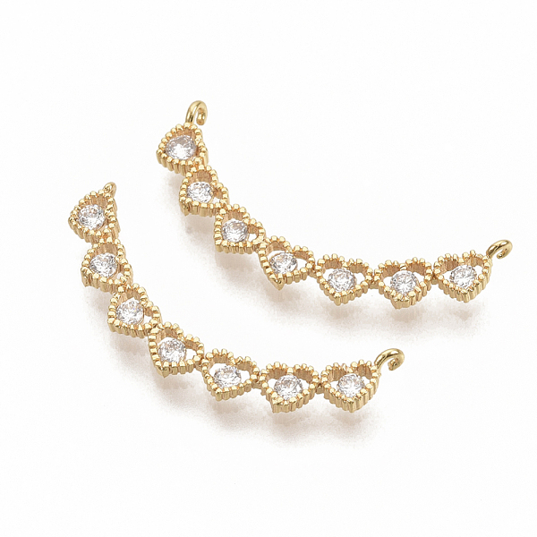 PandaHall Brass Micro Pave Clear Cubic Zirconia Pendants, Nickel Free, Real 18K Gold Plated, Curved Heart, 11x27.5x1.5mm, Hole: 0.9mm...
PandaHall Brass Micro Pave Clear Cubic Zirconia Pendants, Nickel Free, Real 18K Gold Plated, Curved Heart, 11x27.5x1.5mm, Hole: 0.9mm...