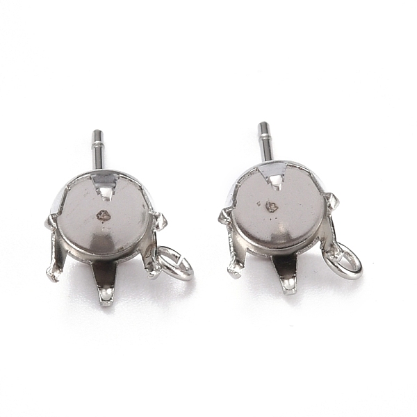 PandaHall 304 Stainless Steel Stud Earring Settings, Prong Earring Settings, with Loop, Flat Round, Stainless Steel Color, Fit for 8mm...
PandaHall 304 Stainless Steel Stud Earring Settings, Prong Earring Settings, with Loop, Flat Round, Stainless Steel Color, Fit for 8mm...