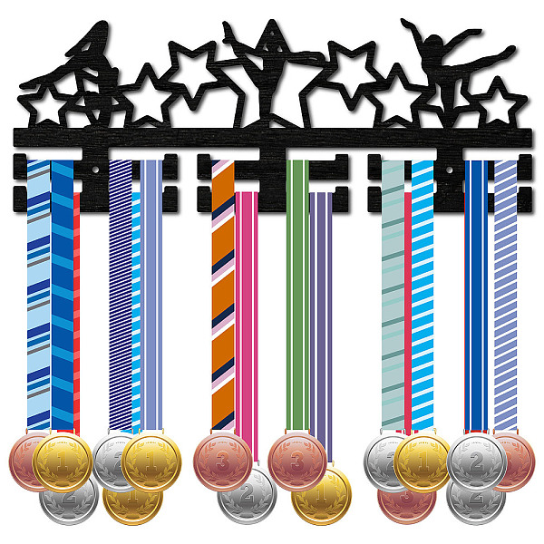 PandaHall Fashion Wood Medal Hanger Holder, 2 Line Display Wall Rack, with Screws & Anchor Plug, Gymnastics, Star, 150x400mm, Hole: 5mm Wood..., Black
PandaHall Fashion Wood Medal Hanger Holder, 2 Line Display Wall Rack, with Screws & Anchor Plug, Gymnastics, Star, 150x400mm, Hole: 5mm Wood..., Black