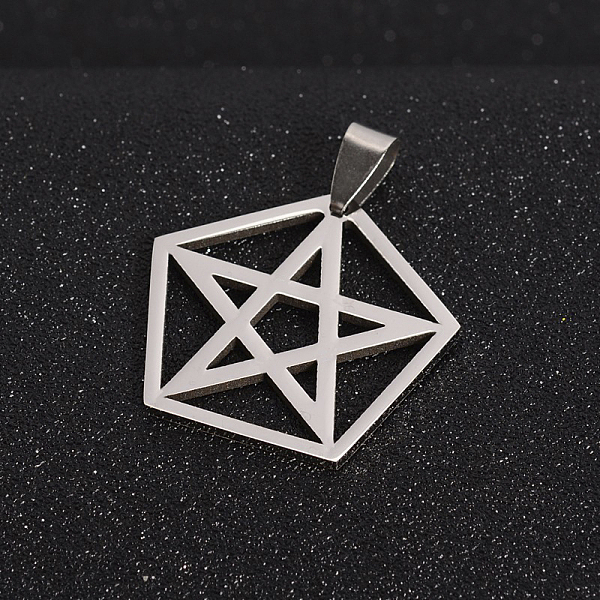 PandaHall Boy Jewelry Original Color 201 Stainless Steel Pentagon with Pentagram Pendants, Stainless Steel Color, 31x33x1.5mm, Hole: 4x9mm...
PandaHall Boy Jewelry Original Color 201 Stainless Steel Pentagon with Pentagram Pendants, Stainless Steel Color, 31x33x1.5mm, Hole: 4x9mm...