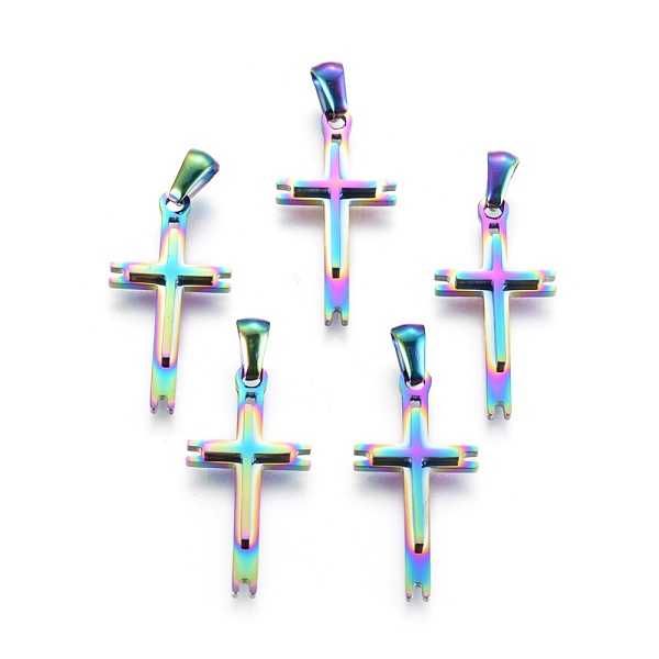 PandaHall Ion Plating(IP) 304 Stainless Steel Pendants, Cross, Rainbow Color, 29x14x3mm, Hole: 4x6mm 304 Stainless Steel Cross
PandaHall Ion Plating(IP) 304 Stainless Steel Pendants, Cross, Rainbow Color, 29x14x3mm, Hole: 4x6mm 304 Stainless Steel Cross