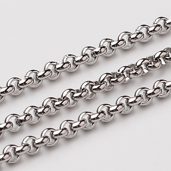 PandaHall 304 Stainless Steel Rolo Chains, Belcher Chain, Unwelded, Stainless Steel Color, 2.5x1mm 304 Stainless Steel
PandaHall 304 Stainless Steel Rolo Chains, Belcher Chain, Unwelded, Stainless Steel Color, 2.5x1mm 304 Stainless Steel