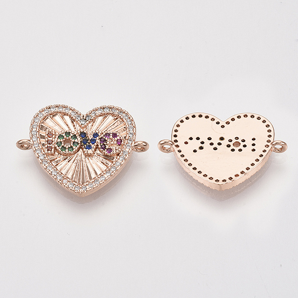 PandaHall Brass Micro Pave Cubic Zirconia Links connectors, for Valentine's Day Jewelry, Heart with Word LOVE, Colorful, Real Rose Gold...
PandaHall Brass Micro Pave Cubic Zirconia Links connectors, for Valentine's Day Jewelry, Heart with Word LOVE, Colorful, Real Rose Gold...