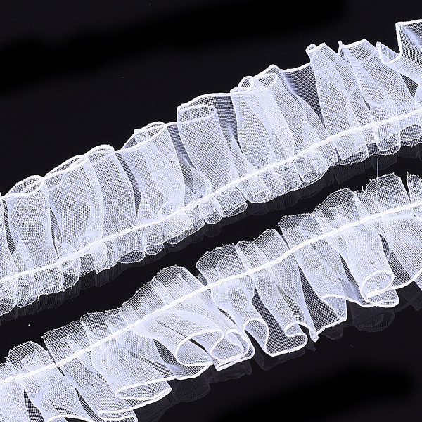 PandaHall Organza Ribbon, Pleated/Double Ruffle Ribbon, White, 23~28mm, 50m/bundle Polyester None White
PandaHall Organza Ribbon, Pleated/Double Ruffle Ribbon, White, 23~28mm, 50m/bundle Polyester None White