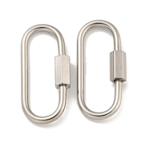PandaHall 304 Stainless Steel Screw Carabiner Lock Charms, for Necklaces Making, Oval, 29x12x2mm 304 Stainless Steel Oval
PandaHall 304 Stainless Steel Screw Carabiner Lock Charms, for Necklaces Making, Oval, 29x12x2mm 304 Stainless Steel Oval