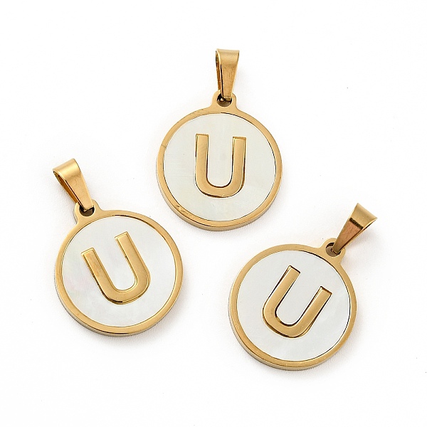 PandaHall Vacuum Plating 304 Stainless Steel with White Shell Pendants, Golden, Flat Round with Letter Charm, Letter.U, 18x16x1.5mm, Hole...
PandaHall Vacuum Plating 304 Stainless Steel with White Shell Pendants, Golden, Flat Round with Letter Charm, Letter.U, 18x16x1.5mm, Hole...