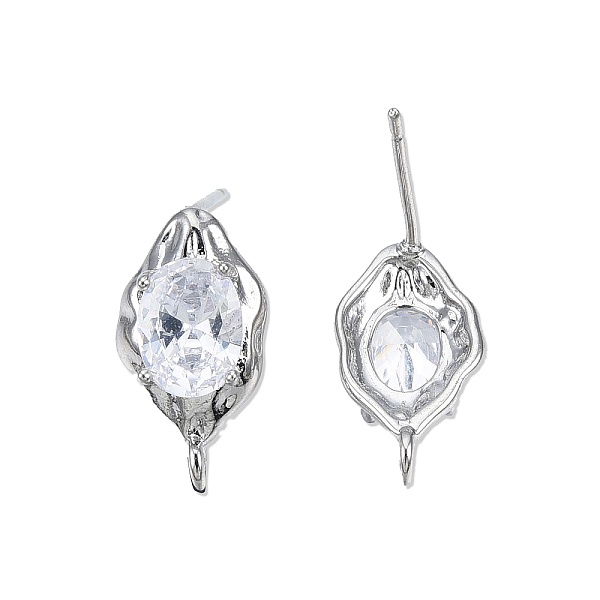 PandaHall Brass Stud Earring Findings, with Clear Cubic Zirconia & Vertical Loops, Cadmium Free & Nickel Free & Lead Free, Twist Oval...
PandaHall Brass Stud Earring Findings, with Clear Cubic Zirconia & Vertical Loops, Cadmium Free & Nickel Free & Lead Free, Twist Oval...