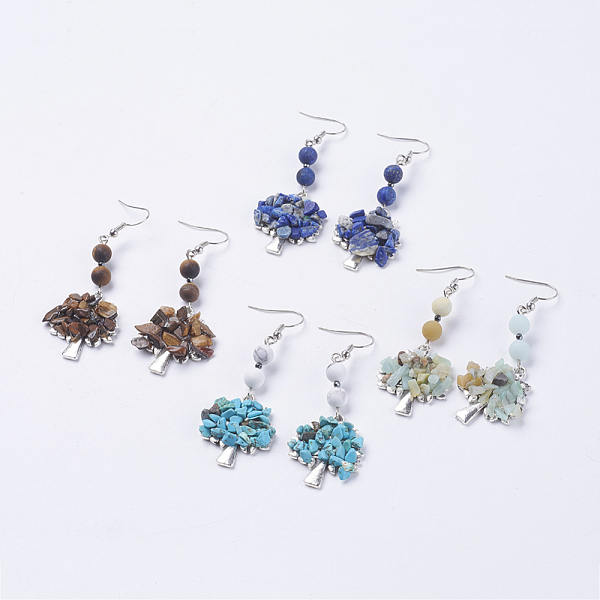 PandaHall Natural & Synthetic Gemstone Dangle Earrings, with Brass Earring Hooks, Tibetan Style Pendants, Tree, 67mm, Pin: 0.6mm Mixed Stone..., Multicolor
PandaHall Natural & Synthetic Gemstone Dangle Earrings, with Brass Earring Hooks, Tibetan Style Pendants, Tree, 67mm, Pin: 0.6mm Mixed Stone..., Multicolor