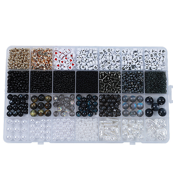 PandaHall DIY 28 Style Resin & Acrylic & ABS Beads Jewelry Making Finding Kit, Flat Round & Rice & Barrel & Nugget & Heart & Strip, Black...
PandaHall DIY 28 Style Resin & Acrylic & ABS Beads Jewelry Making Finding Kit, Flat Round & Rice & Barrel & Nugget & Heart & Strip, Black...