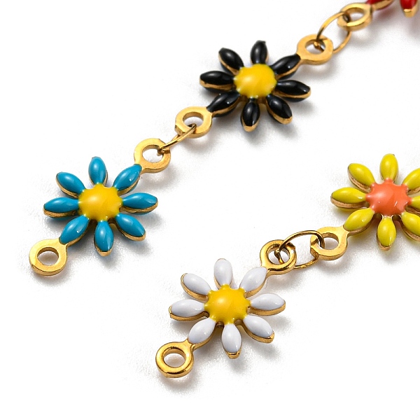 PandaHall Ion Plating(IP) Golden 304 Stainless Steel Flower Link Chain, with Enamel, with Spool, Unwelded, Colorful, 12.5~13x7~8x2mm...
PandaHall Ion Plating(IP) Golden 304 Stainless Steel Flower Link Chain, with Enamel, with Spool, Unwelded, Colorful, 12.5~13x7~8x2mm...