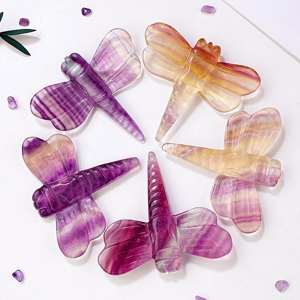 PandaHall Natural Fluorite Display Decorations, Reiki Energy Stone Ornament, Dragonfly, 65~75x75~80mm Fluorite Dragonfly
PandaHall Natural Fluorite Display Decorations, Reiki Energy Stone Ornament, Dragonfly, 65~75x75~80mm Fluorite Dragonfly
