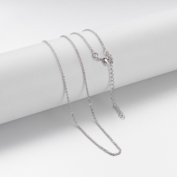 PandaHall Brass Chain Necklaces, Cable Chain, with Lobster Clasps, Platinum, 17 inch Brass
PandaHall Brass Chain Necklaces, Cable Chain, with Lobster Clasps, Platinum, 17 inch Brass