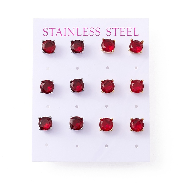 PandaHall 6 Pairs Cubic Zirconia Flat Round Stud Earrings, 304 Stainless Steel Jewelry for Women, Mixed Color, FireBrick, 7mm, Pin: 0.7mm..., Red
PandaHall 6 Pairs Cubic Zirconia Flat Round Stud Earrings, 304 Stainless Steel Jewelry for Women, Mixed Color, FireBrick, 7mm, Pin: 0.7mm..., Red
