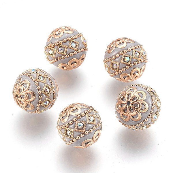 PandaHall Handmade Indonesia Beads, with Metal Findings, Round, Light Gold, Thistle, 19.5x19mm, Hole: 1mm Polymer Clay Round Purple
PandaHall Handmade Indonesia Beads, with Metal Findings, Round, Light Gold, Thistle, 19.5x19mm, Hole: 1mm Polymer Clay Round Purple