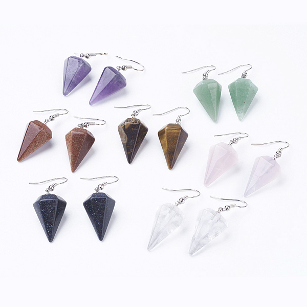 PandaHall Natural & Synthetic Mixed Stone Dangle Earrings, Diamond/Cone, Platinum, 43~47mm, 15~16x26~28mm, Pin: 0.7mm Mixed Stone
PandaHall Natural & Synthetic Mixed Stone Dangle Earrings, Diamond/Cone, Platinum, 43~47mm, 15~16x26~28mm, Pin: 0.7mm Mixed Stone