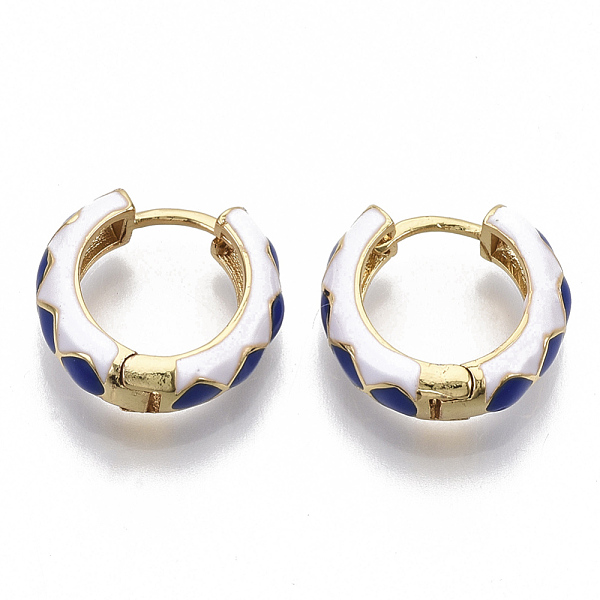 PandaHall Brass Huggie Hoop Earrings, with Two Tone Enamel, Real 18K Gold Plated, Rhombus Pattern, Blue, 15.5x16.5x5mm, Pin: 1x1mm Brass...
PandaHall Brass Huggie Hoop Earrings, with Two Tone Enamel, Real 18K Gold Plated, Rhombus Pattern, Blue, 15.5x16.5x5mm, Pin: 1x1mm Brass...