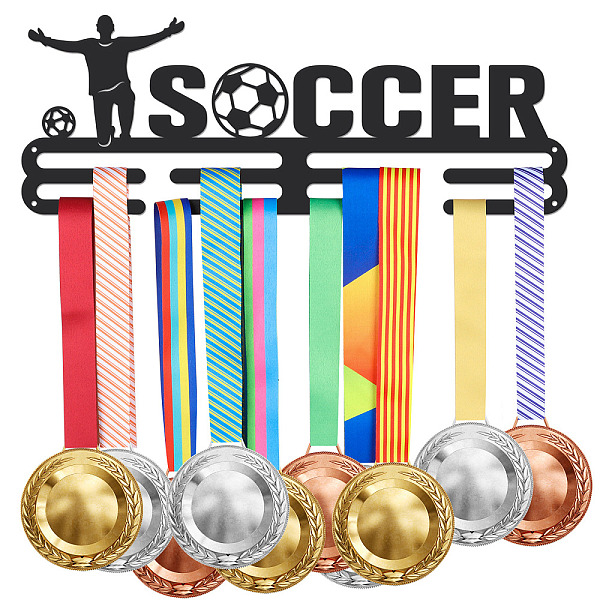 PandaHall Fashion Iron Medal Hanger Holder Display Wall Rack, 2 Line, with Screws, Word Soccer, Electrophoresis Black, 150x400mm Iron...
PandaHall Fashion Iron Medal Hanger Holder Display Wall Rack, 2 Line, with Screws, Word Soccer, Electrophoresis Black, 150x400mm Iron...