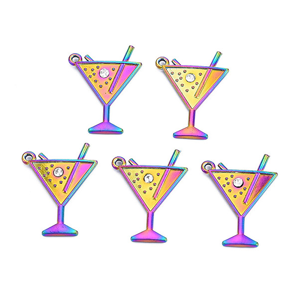 PandaHall Rainbow Color Alloy Pendants, with Rhinestone, Cadmium Free & Lead Free, Cocktail Glass Shape, 30x23x3mm, Hole: 1.6mm..., Clear
PandaHall Rainbow Color Alloy Pendants, with Rhinestone, Cadmium Free & Lead Free, Cocktail Glass Shape, 30x23x3mm, Hole: 1.6mm..., Clear