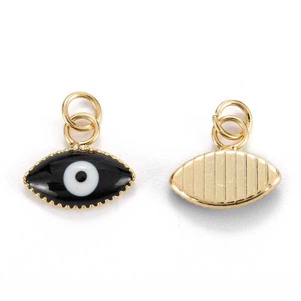 PandaHall Brass Enamel Pendants, Real 18K Gold Plated, Long-Lasting Plated, Evil Eye, Black, 10x11x2mm, Hole: 2.6mm Brass+Enamel Eye Black
PandaHall Brass Enamel Pendants, Real 18K Gold Plated, Long-Lasting Plated, Evil Eye, Black, 10x11x2mm, Hole: 2.6mm Brass+Enamel Eye Black