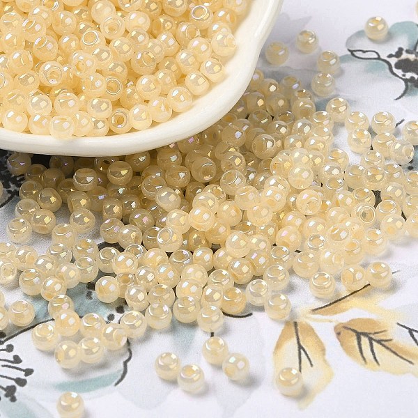 PandaHall Glass Seed Beads, Ceylon, Round Hole, Round, Navajo White, 4x3mm, Hole: 1.2mm, 7650pcs/pound Glass
PandaHall Glass Seed Beads, Ceylon, Round Hole, Round, Navajo White, 4x3mm, Hole: 1.2mm, 7650pcs/pound Glass