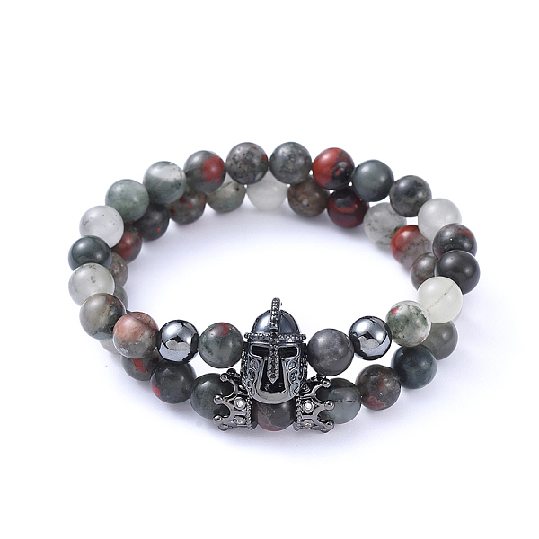 PandaHall Natural Bloodstone Stretch Beaded Bracelets Sets, with Non-Magnetic Synthetic Hematite Beads, Brass Micro Pave Cubic Zirconia...
PandaHall Natural Bloodstone Stretch Beaded Bracelets Sets, with Non-Magnetic Synthetic Hematite Beads, Brass Micro Pave Cubic Zirconia...