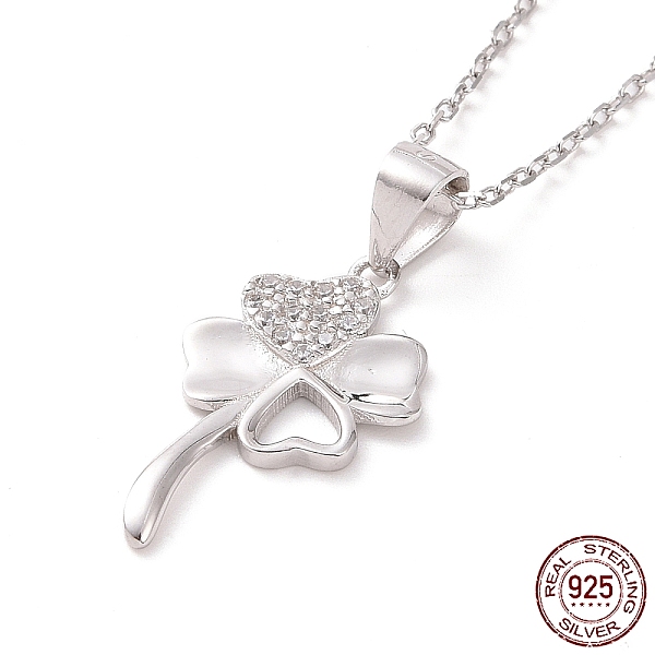 PandaHall Rhodium Plated Sterling Silver Clover Pendant Necklace with Clear Cubic Zirconia for Women, Platinum, 15.94 inch(40.5cm) Sterling...
PandaHall Rhodium Plated Sterling Silver Clover Pendant Necklace with Clear Cubic Zirconia for Women, Platinum, 15.94 inch(40.5cm) Sterling...