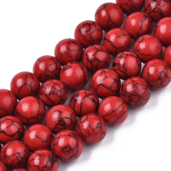 PandaHall Synthetical Turquoise Gemstone Round Bead Strands, Dyed, Red, 9.5~10mm, Hole: 1.4mm, about 38pcs/strand, 14.57 inch~14.76 inch...
PandaHall Synthetical Turquoise Gemstone Round Bead Strands, Dyed, Red, 9.5~10mm, Hole: 1.4mm, about 38pcs/strand, 14.57 inch~14.76 inch...
