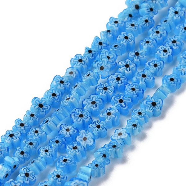 PandaHall Handmade Millefiori Glass Bead Strands, Flower, Blue, 3.7~5.6x2.6mm, Hole: 1mm, about 88~110pcs/Strand, 15.75''(40cm) Millefiori...
PandaHall Handmade Millefiori Glass Bead Strands, Flower, Blue, 3.7~5.6x2.6mm, Hole: 1mm, about 88~110pcs/Strand, 15.75''(40cm) Millefiori...