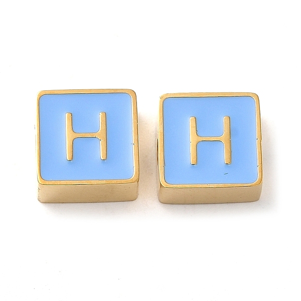 PandaHall 304 Stainless Steel Enamel Beads, Real 14K Gold Plated, Square with Letter, Letter H, 8x8x4mm, Hole: 2mm Stainless Steel+Enamel...
PandaHall 304 Stainless Steel Enamel Beads, Real 14K Gold Plated, Square with Letter, Letter H, 8x8x4mm, Hole: 2mm Stainless Steel+Enamel...