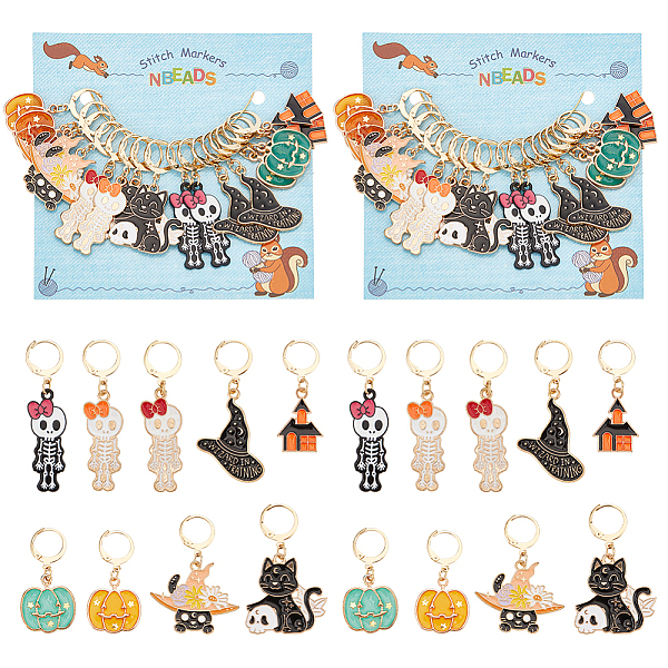 PandaHall Halloween Theme Alloy Enamel Pendant Stitch Markers, Crochet Leverback Hoop Charms, Locking Stitch Marker with Wine Glass Charm..., Multicolor
PandaHall Halloween Theme Alloy Enamel Pendant Stitch Markers, Crochet Leverback Hoop Charms, Locking Stitch Marker with Wine Glass Charm..., Multicolor