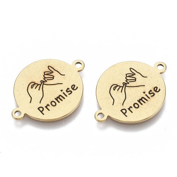 PandaHall 201 Stainless Steel Enamel Links connectors, for Valentine's Day, Flat Round with Hands and Word Promise, Black, Golden, 16x21x1mm...
PandaHall 201 Stainless Steel Enamel Links connectors, for Valentine's Day, Flat Round with Hands and Word Promise, Black, Golden, 16x21x1mm...