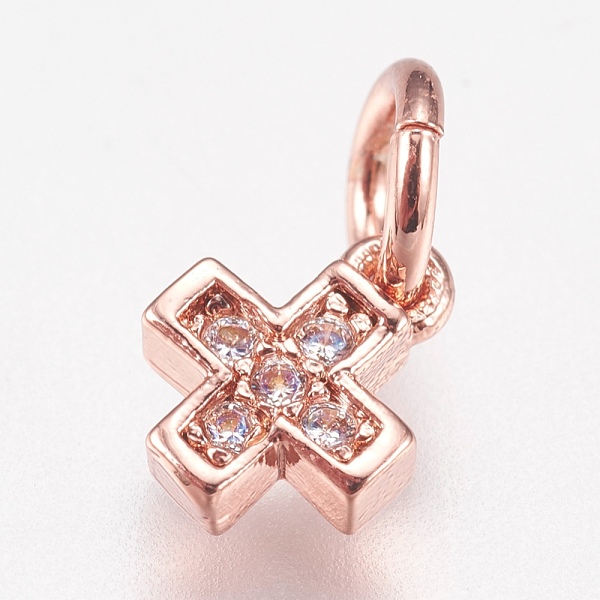 PandaHall Brass Micro Pave Cubic Zirconia Tiny Cross Charms, Rose Gold, 6.5x5x1.8mm, Hole: 3.5mm Brass+Cubic Zirconia Cross Clear
PandaHall Brass Micro Pave Cubic Zirconia Tiny Cross Charms, Rose Gold, 6.5x5x1.8mm, Hole: 3.5mm Brass+Cubic Zirconia Cross Clear