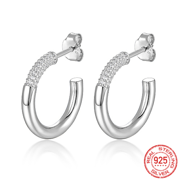 PandaHall Rhodium Plated 925 Sterling Silver Ring Stud Earrings, Clear Cubic Zirconia Half Hoop Earrings, with S925 Stamp, Platinum, 20x3mm...
PandaHall Rhodium Plated 925 Sterling Silver Ring Stud Earrings, Clear Cubic Zirconia Half Hoop Earrings, with S925 Stamp, Platinum, 20x3mm...