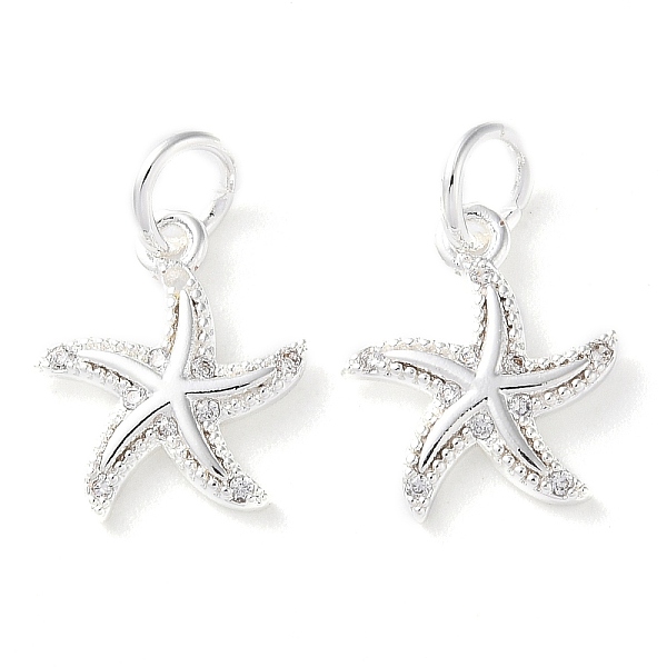 PandaHall Rack Plating Brass Micro Pave Clear Cubic Zirconia Charms, Long-Lasting Plated, with Jump Rings, Starfish, Silver, 14x12x2mm...
PandaHall Rack Plating Brass Micro Pave Clear Cubic Zirconia Charms, Long-Lasting Plated, with Jump Rings, Starfish, Silver, 14x12x2mm...
