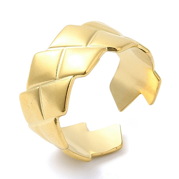 PandaHall 304 Stainless Steel Rhombus Open Cuff Ring for Women, Real 14K Gold Plated, Inner Diameter: 17mm 304 Stainless Steel
PandaHall 304 Stainless Steel Rhombus Open Cuff Ring for Women, Real 14K Gold Plated, Inner Diameter: 17mm 304 Stainless Steel