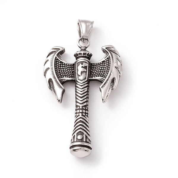 PandaHall Tibetan Style 304 Stainless Steel Pendants, Axe, Antique Silver, 52x32x7mm, Hole: 8x4mm 304 Stainless Steel Others
PandaHall Tibetan Style 304 Stainless Steel Pendants, Axe, Antique Silver, 52x32x7mm, Hole: 8x4mm 304 Stainless Steel Others