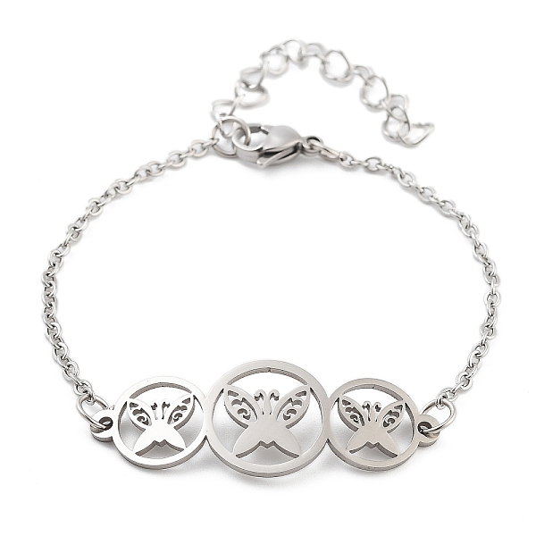PandaHall Stainless Steel Cable Chain Link Bracelets for Women Men, Stainless Steel Color, Butterfly, 8-1/4 inch(21cm), butterfly: 38.5x14mm...
PandaHall Stainless Steel Cable Chain Link Bracelets for Women Men, Stainless Steel Color, Butterfly, 8-1/4 inch(21cm), butterfly: 38.5x14mm...