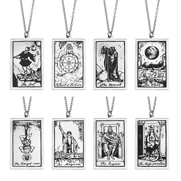 PandaHall 8Pcs 8 Style 201 Stainless Steel Tarot Card Pendant Necklace with 304 Stainless Steel Chains, Stainless Steel Color, 17.80 inch...
PandaHall 8Pcs 8 Style 201 Stainless Steel Tarot Card Pendant Necklace with 304 Stainless Steel Chains, Stainless Steel Color, 17.80 inch...