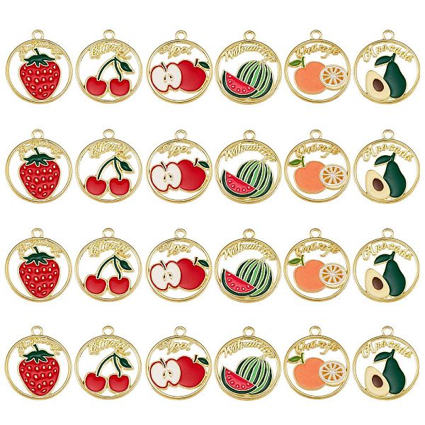 PandaHall 48Pcs 6 Style Alloy Enamel Pendants, Cadmium Free & Nickel Free & Lead Free, Light Gold, Ring with Word and Mixed Fruits, Mixed..., Multicolor
PandaHall 48Pcs 6 Style Alloy Enamel Pendants, Cadmium Free & Nickel Free & Lead Free, Light Gold, Ring with Word and Mixed Fruits, Mixed..., Multicolor