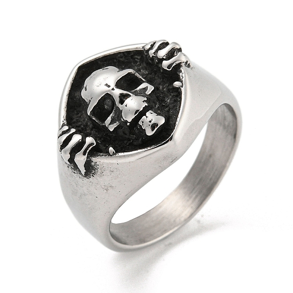PandaHall 304 Stainless Steel Open Rings, Skull, Antique Silver, Inner Diameter: 19mm 304 Stainless Steel Skull
PandaHall 304 Stainless Steel Open Rings, Skull, Antique Silver, Inner Diameter: 19mm 304 Stainless Steel Skull