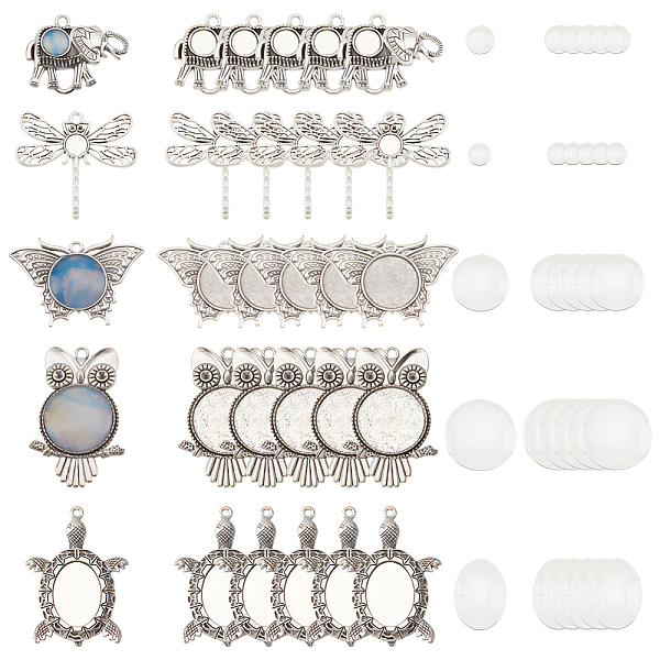 PandaHall DIY Blank Dome Pendant Making Kit, Including Turtle & Butterfly & Elephant & Owl & Dragonfly Alloy Pendant Settings, Glass...
PandaHall DIY Blank Dome Pendant Making Kit, Including Turtle & Butterfly & Elephant & Owl & Dragonfly Alloy Pendant Settings, Glass...