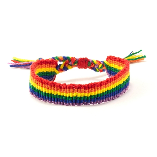PandaHall Rainbow Pride Flag Polyester Woven Braided Cord Bracelet, Adjustable Bracelets, Colorful, 6-1/4~12-5/8 inch(16~32cm) Polyester
PandaHall Rainbow Pride Flag Polyester Woven Braided Cord Bracelet, Adjustable Bracelets, Colorful, 6-1/4~12-5/8 inch(16~32cm) Polyester