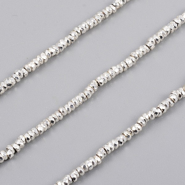 PandaHall Electroplated Non-magnetic Synthetic Hematite Beads Strands, Rondelle, Faceted, Silver Plated, 2x1mm, Hole: 0.7mm, about...
PandaHall Electroplated Non-magnetic Synthetic Hematite Beads Strands, Rondelle, Faceted, Silver Plated, 2x1mm, Hole: 0.7mm, about...