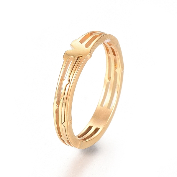 PandaHall Ion Plating(IP) 304 Stainless Steel Finger Rings, Chevron Ring, Golden, Size 5~8, 15~18mm 304 Stainless Steel
PandaHall Ion Plating(IP) 304 Stainless Steel Finger Rings, Chevron Ring, Golden, Size 5~8, 15~18mm 304 Stainless Steel