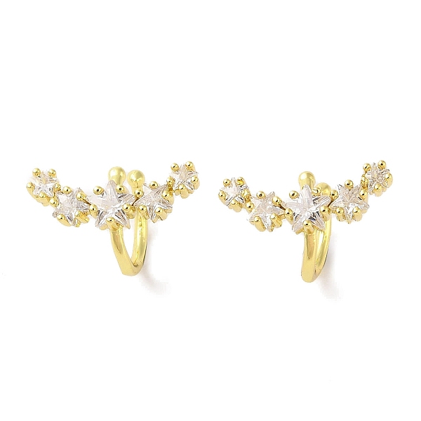 PandaHall Brass Cuff Earrings, with Clear Cubic Zirconia for Women, Star, Real 18K Gold Plated, 11.5x18.5mm Brass Star Clear
PandaHall Brass Cuff Earrings, with Clear Cubic Zirconia for Women, Star, Real 18K Gold Plated, 11.5x18.5mm Brass Star Clear