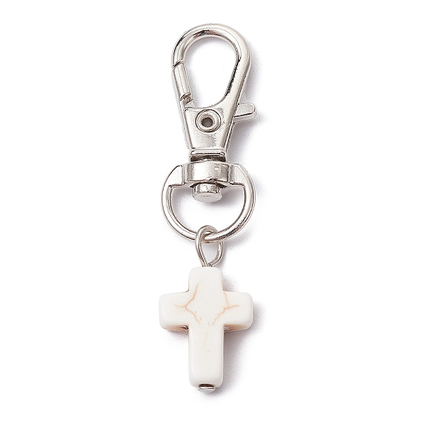 PandaHall Synthetic Turquoise Cross Pendant Decorations, with Alloy Swivel Lobster Claw Clasps, White, 50mm Synthetic Turquoise Cross White
PandaHall Synthetic Turquoise Cross Pendant Decorations, with Alloy Swivel Lobster Claw Clasps, White, 50mm Synthetic Turquoise Cross White