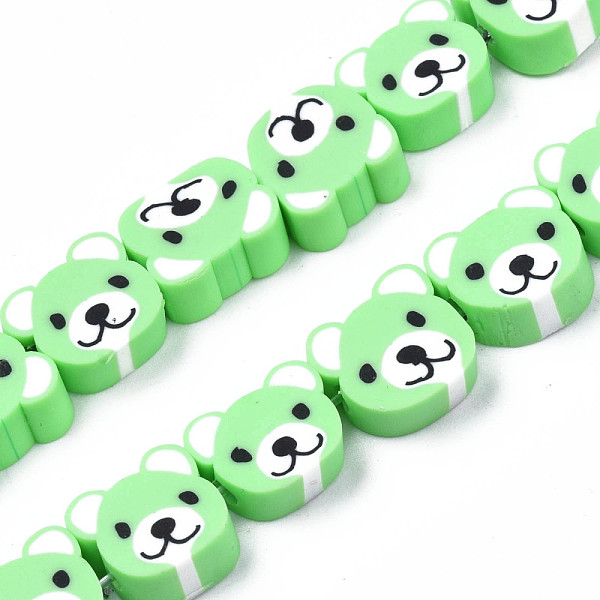 PandaHall Handmade Polymer Clay Bead Strands, Bear Head, Light Green, 7.5~10x9~11x4mm, Hole: 1.6mm, about 37~40pcs/strand, 13.58 inch~15.35...
PandaHall Handmade Polymer Clay Bead Strands, Bear Head, Light Green, 7.5~10x9~11x4mm, Hole: 1.6mm, about 37~40pcs/strand, 13.58 inch~15.35...