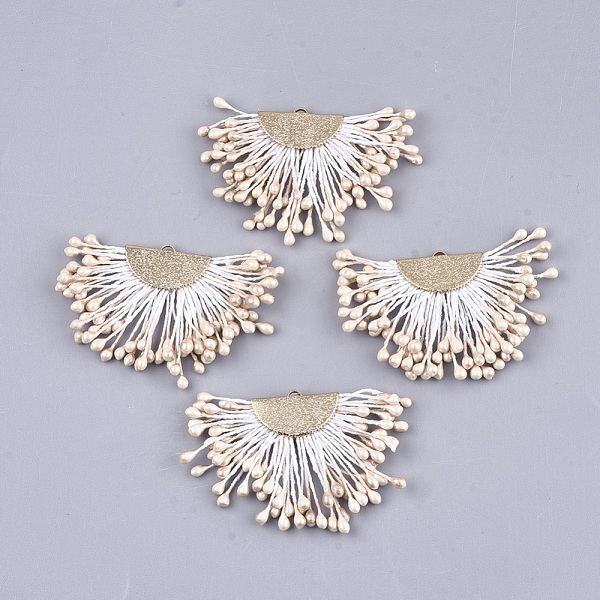 PandaHall Polycotton(Polyester Cotton) Tassel Pendant Decorations, with Foam and Brass Findings, Fan, Golden, PeachPuff, 40~45x64~68x3mm..., Brown
PandaHall Polycotton(Polyester Cotton) Tassel Pendant Decorations, with Foam and Brass Findings, Fan, Golden, PeachPuff, 40~45x64~68x3mm..., Brown