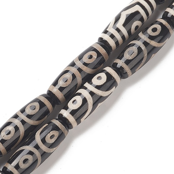 PandaHall Tibetan Style 3-Eye dZi Beads Strands, Natural Agate Beads, Dyed & Heated, Oval/Oblong, Black, 28~30x11mm, Hole: 2mm, about...
PandaHall Tibetan Style 3-Eye dZi Beads Strands, Natural Agate Beads, Dyed & Heated, Oval/Oblong, Black, 28~30x11mm, Hole: 2mm, about...