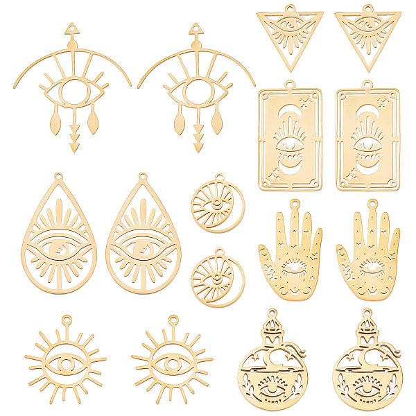 PandaHall SUNNYCLUE 1 Box 16Pcs Tarot Style Stainless Steel Charms Hamsa Hand Evil Eye Charms Flat Round Sun Moon Charm Rectangle Card...
PandaHall SUNNYCLUE 1 Box 16Pcs Tarot Style Stainless Steel Charms Hamsa Hand Evil Eye Charms Flat Round Sun Moon Charm Rectangle Card...